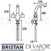 Bristan Artisan Lever Basin Mixer Tap Dimensions